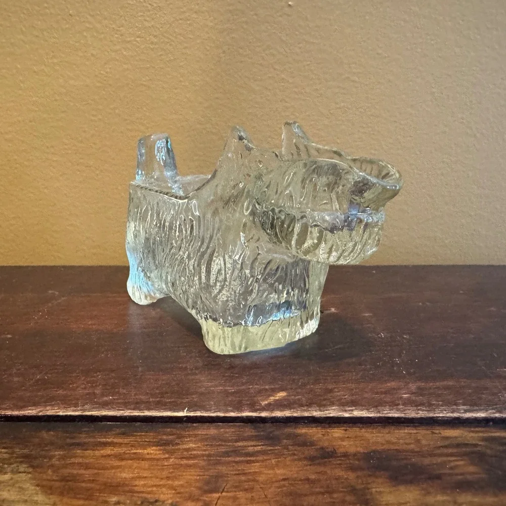 Vintage 1930's L. E. Smith Pressed‎ Glass Scottie Dog Creamer